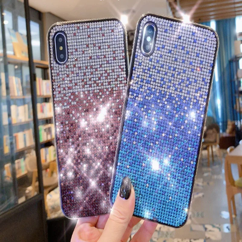Weloan применимый iphone 11 6 7 8 p x xs xr max pro max Алмазный чехол для телефона градиентный iphone два-в-одном Новая цветная дрель в виде ракушки