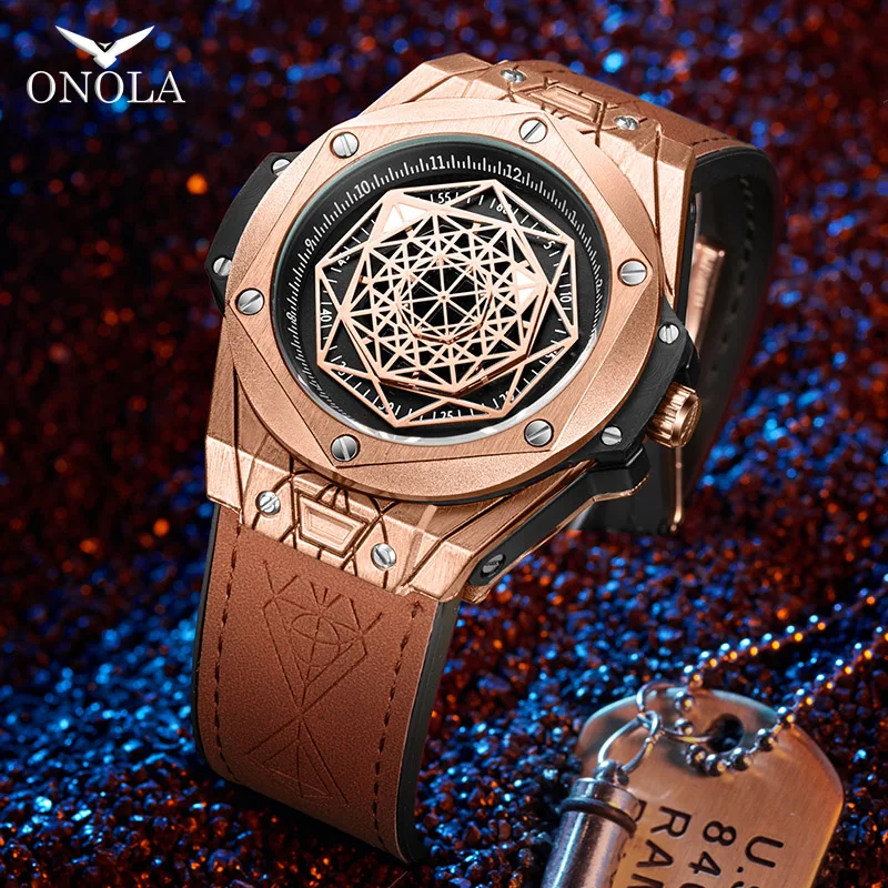 

ONOLA brand fashion cusual quartz watch men 2019 new unusual unique waterproof wrist watch male style designer relogio masculino