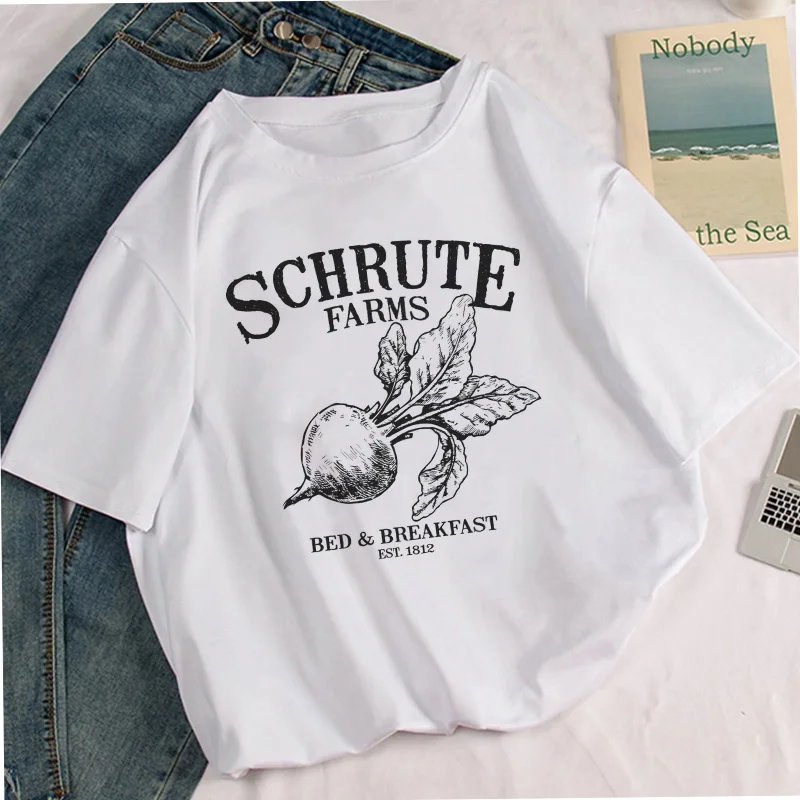 Schrute Farms футболка женская с принтом кавайная футболка Scranton Пенсильвания топы корейский стиль Vogue Повседневная Женская футболка с коротким рукавом - Цвет: 3012