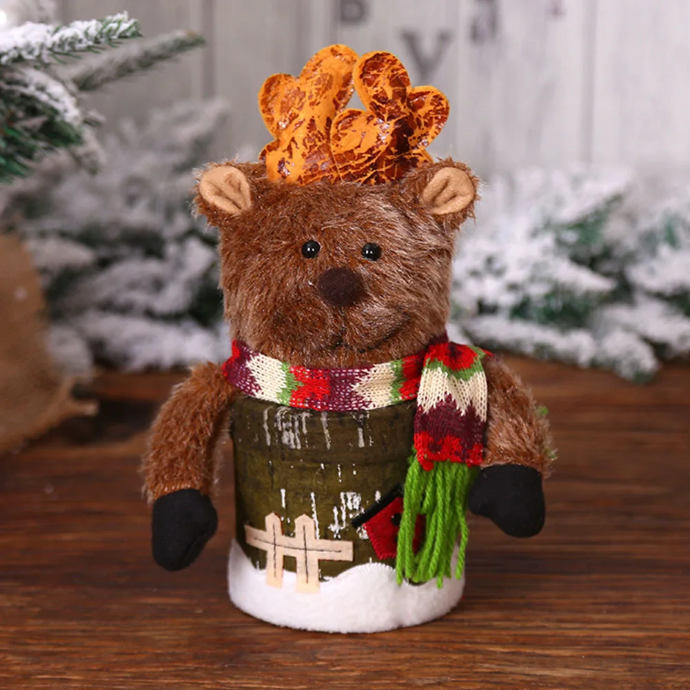 

Vintage Christmas Decoration Doll Jar Storage Sweet Kids Festival Package Gift Case Candy Container Tin Cute Cartoon