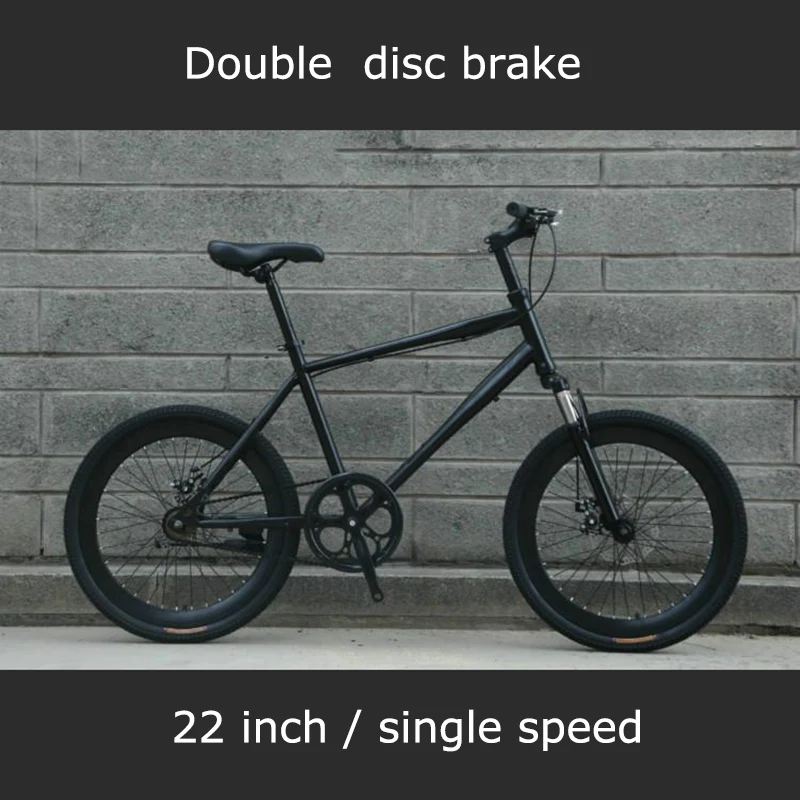 22 Pollici Fixie Bike Fixed Gear Bike Wheel City Bike Doppio Freno A Disco Telaio In Acciaio Ad Alto Tenore Di Carbonio Single Speed Bicycle Racing Bi