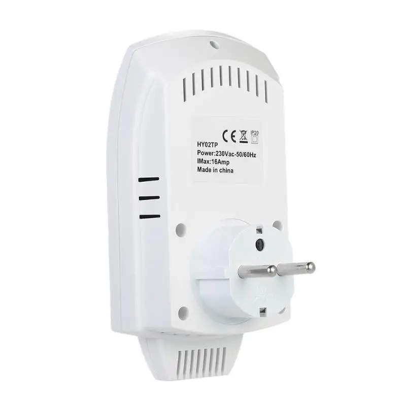16A 230V Многофункциональный Штепсель-термостат для подключения к розетке электрическое отопление Температура контроллер ЖК-дисплей Дисплей термостат EU/UK розетки