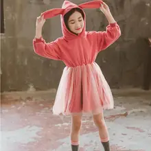 9.11th для девочек милое платье с воланом внизу покроя чистый цвет, для отдыха газовое платье Детские платья возраст От 4 до 14 лет Детская одежда розничная