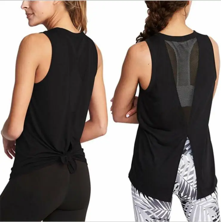 Women Yoga Shirts Tank Top Gym Sports Running Athletic Active Stretch Workout Vest Quick Drying Clothes Breathable Gauze 2020