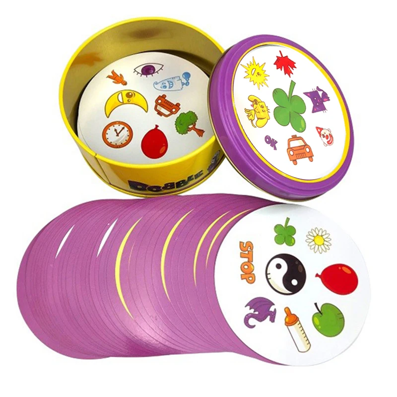 Promoción Caja de Metal de alta calidad 83mm, tarjeta de juego Spot It de animales, Hip Hop, versión en inglés, juego de garabatos XyNbQG3kp
