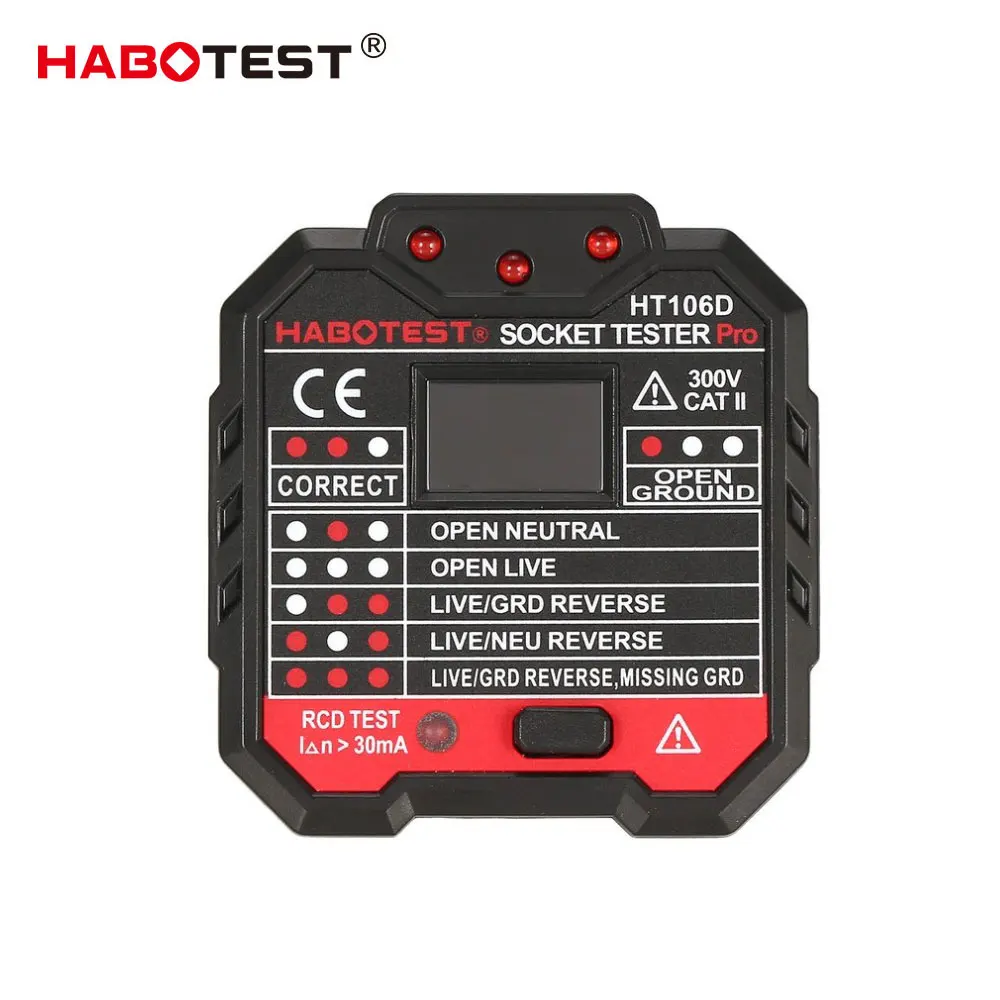 Тестовый er rcd тестовый электрические тестовые сокеты европейская вилка HT106D