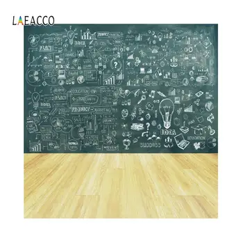 

Laeacco Photographic Backdrop Cartoon Blackboard Wooden Floor Child Chalk Customize For Photography Backgrounds For Photo Studio