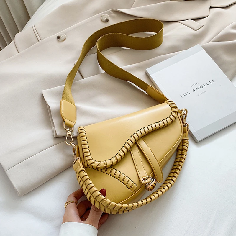 Fashion Saddle Women Bag One Shoulder Handle Trend Casual Hasp Zipper PU Material Polyester Inside Lock Ornament Bag shoulder bag,pu handbag