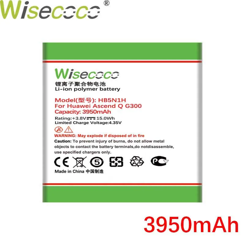 Аккумулятор Wisecoco 3950 мАч HB5N1 HB5N1H для Huawei Ascend G300 G305T C8812 U8815 U8818 T8828 Y220 Y310 U8825 T8830 G309T Y320
