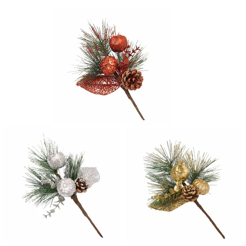 

Christmas Pine Cones Branches Christmas Tree Decorations Artificial Pine Stems Holiday Home Winter Decor Artifical Plant