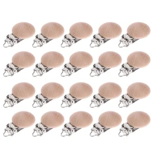 Clips de madera para chupete de bebé, soporte de Clip de madera Natural de haya, accesorios de alimentación de bebé, broche de Metal para chupete, 10/20/30 piezas