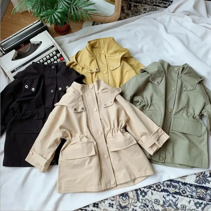 

2019 New Girls Boys Hooded Coat Autumn Full Sleeve Cotton Fashion Kids Coat 1-7 Years PZ65