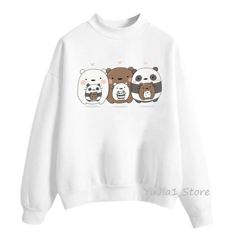Y80840 W Зимняя одежда для женщин Kawaii, толстовка с медведем, забавный рисунок панды, худи, женские толстовки, милый спортивный костюм - Цвет: Y80840 W