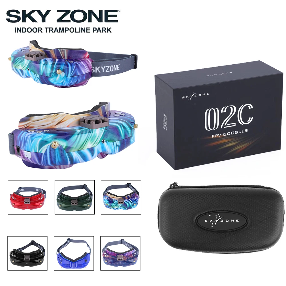 SKYZONE SKY02C/SKY02X 5.8Ghz 48CH FPV Goggles Support 2D/3D HDMI Head Tracking With Fan DVR Camera
