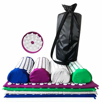 

Fitness Yoga Spike Mat Lotus Acupuncture Massage Pad Relief Back Body Stress Pain Acupressure Cushion with Pillow