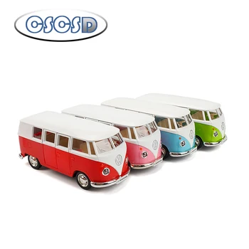 

1pcs Original factory retro classical T1 bus alloy car model simulation bus children's toy car bus model metal crafts for home