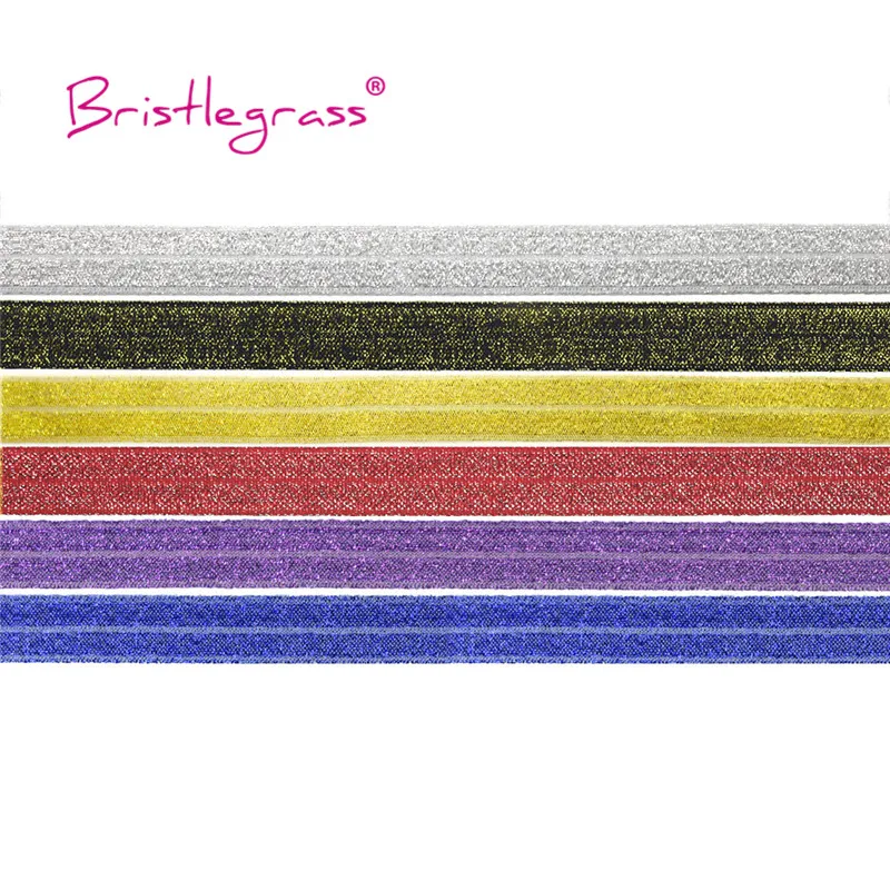BRISTLEGRASS 5 ярдов 5/8 &quot15 мм цветная блестящая складывающаяся эластичная повязка из
