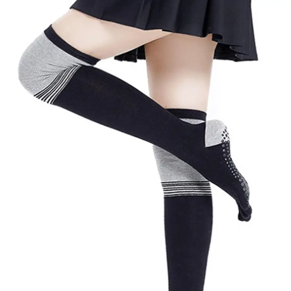 Носки для йоги, длинные носки без пятки для йоги, Нескользящие женские носки для воздушной йоги, теплые носки для занятий танцами, спортивные носки с раздельным носком для йоги