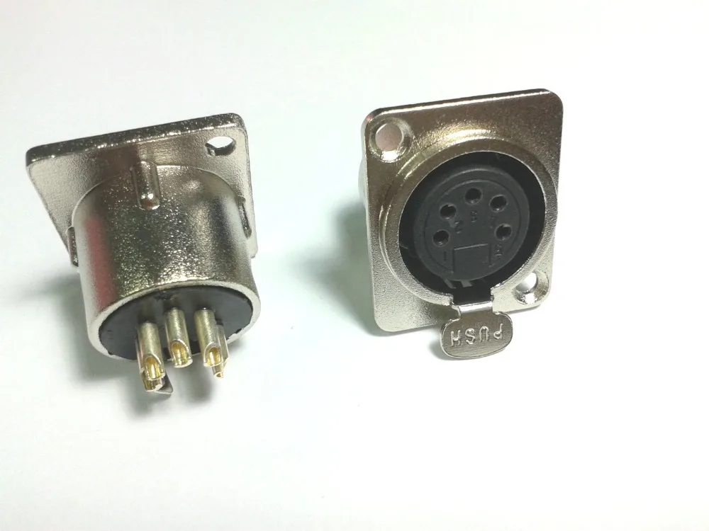 50 шт. 5 pin FEMALE XLR шасси установленный Разъем Панель адаптер