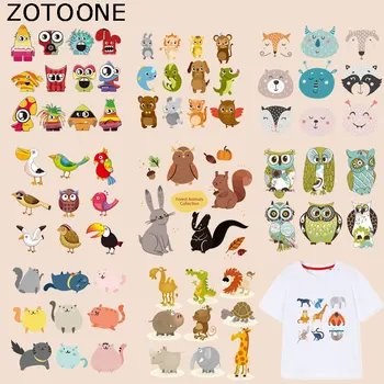 

ZOTOONE Cute Animal Patch Owl Sticker Cat Iron on Patches for Clothing Heat Transfers Diy Accessory Appliques Washable Sticker G