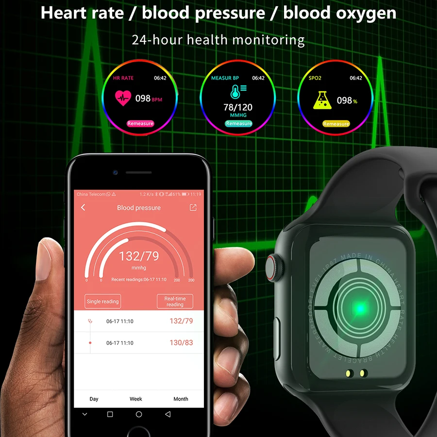 SCOMAS Новые смарт-часы IWO 8 Lite 1,5" ips Touch 44 мм часы 4 пульса монитор артериального давления спортивные Смарт-часы для iOS Android