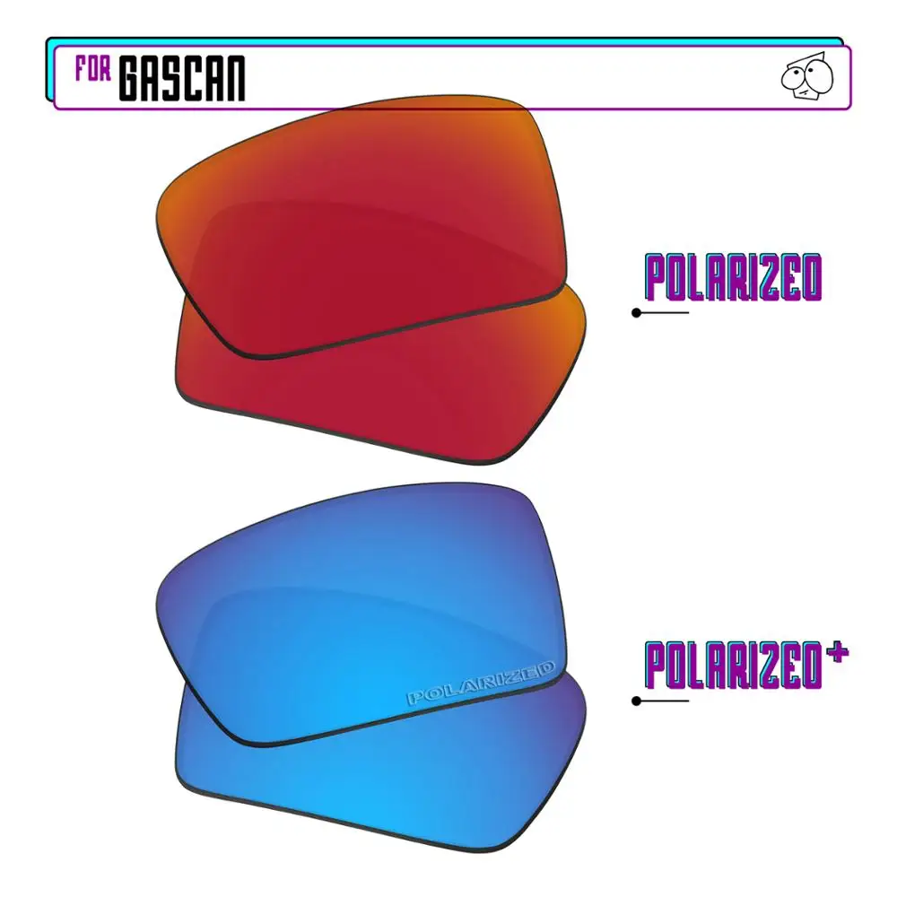 

EZReplace Polarized Replacement Lenses for - Oakley Gascan Sunglasses - Blue P Plus-Red P