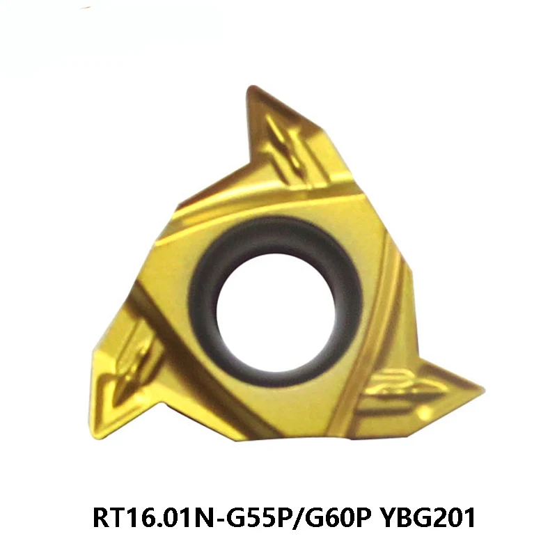 

Original 10pcs RT16.01N-G60P YBG201 RT16.01N-G55P YBG201 16ER Threading Carbide Inserts Lathe Tools CNC Turning Cutter