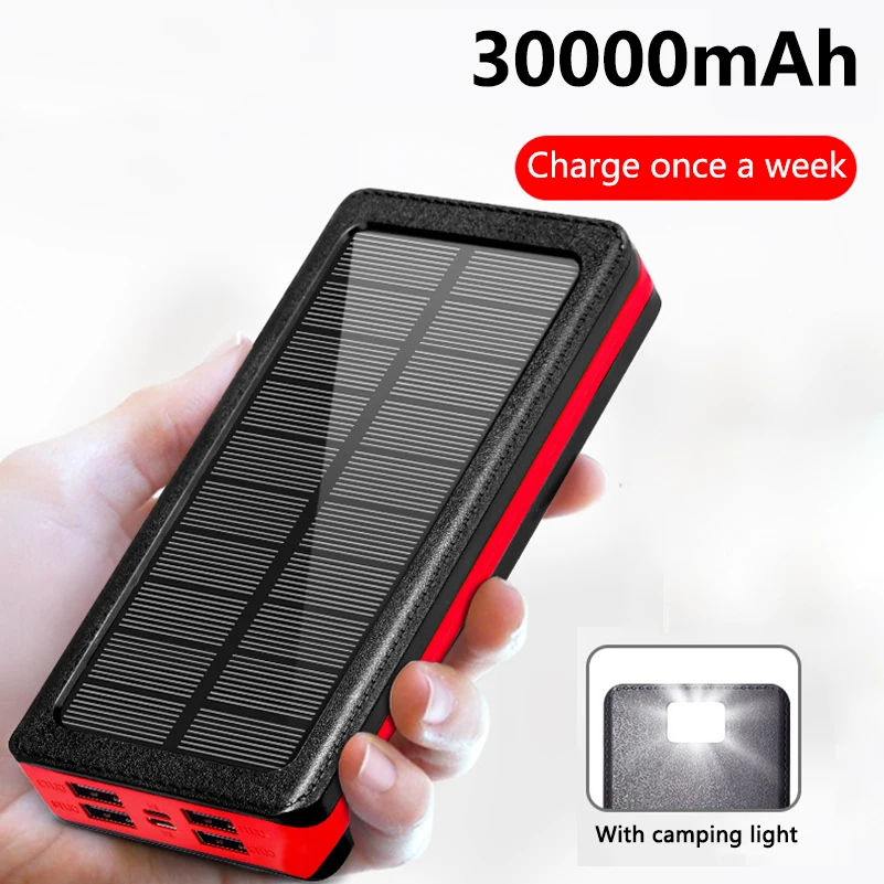 Портативный Мощность Банк солнечной Зарядное устройство Powebank Водонепроницаемый