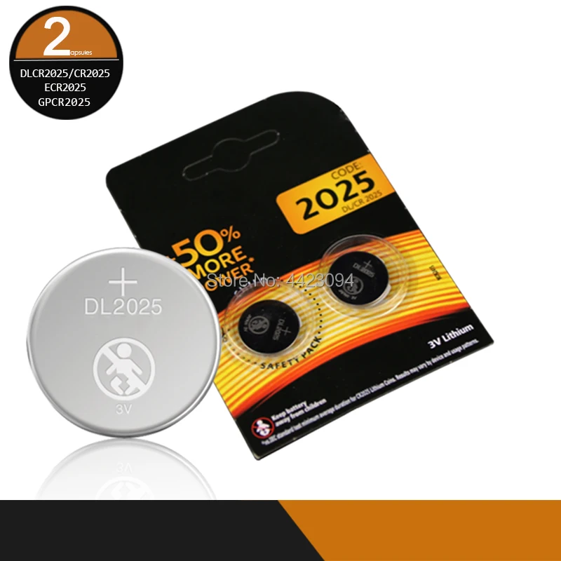 2 шт. для DURACELL cr2025 ECR2025 BR2025 DL2025 KCR2025 LM2025 3 В литиевая батарейка для часов, игрушечных автомобилей