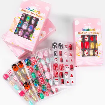 120Pcs Candy Child Nail Tips Kids False Nail Girls Cartoon Press on Nails Colorful Festival Full Cover Nails Cute Manicure Tools 3