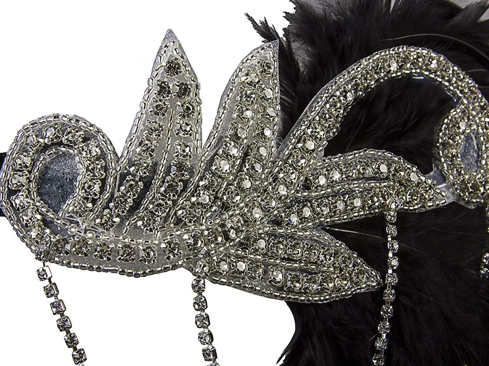 Silver 20s Headpiece Vintage 1920s Headband Flapper Great Gatsby (4)