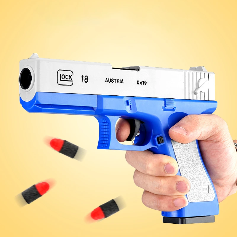 New Shell Ejecting Glock Toy Gun Pistol Manual Soft Bullet Toy Gun