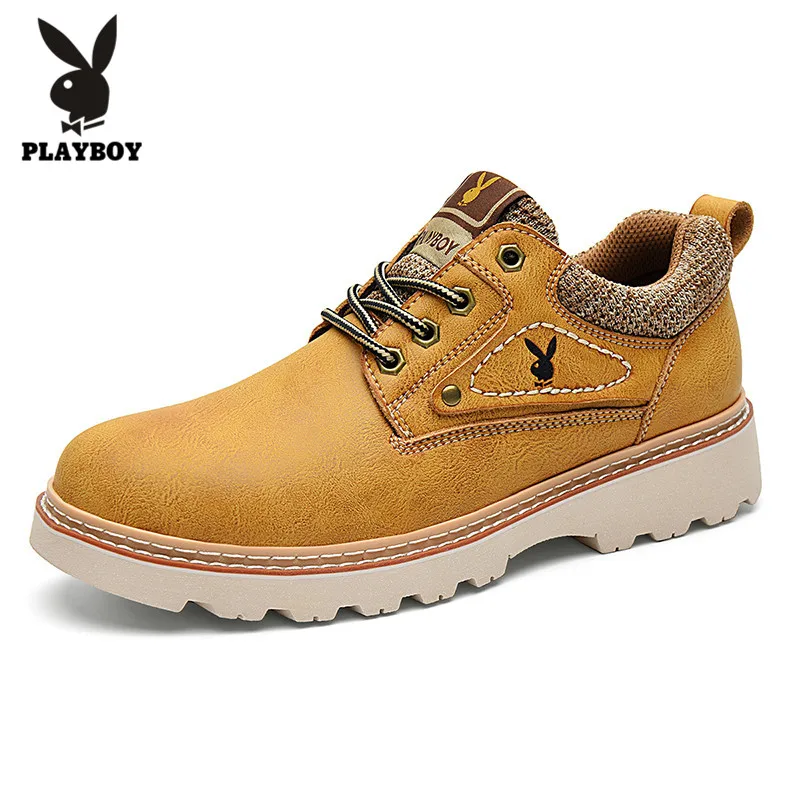 PLAYBOY/Новая модная весенняя Мужская Рабочая обувь; нескользящая износостойкая резиновая подошва; мужская повседневная обувь для улицы