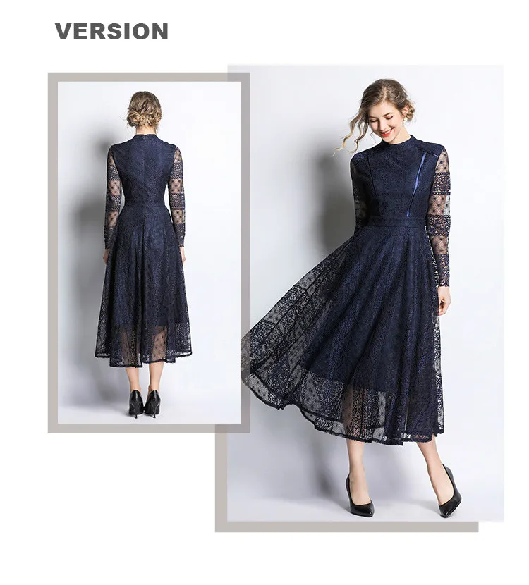 KAUNISSINA Autumn Lace Cocktail Dressd Long Sleeve A Line Party Gown Ladies Elegant Robe Cocktail Long Homecoming Dresses