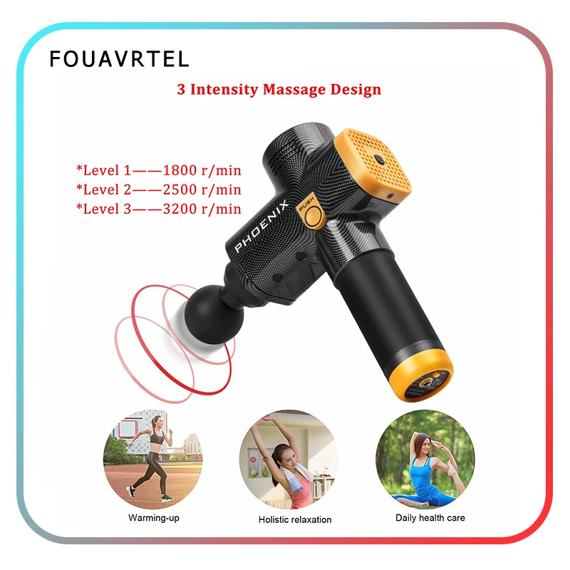 Phoenix A2 Электрический массажный пистолет, массажер для мышц, управление мышечной болью, упражнения, расслабление тела, коррекция фигуры, облегчение боли