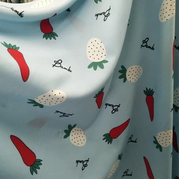 

Good Imitate Silk Chiffon Fabric Strawberry&Red Pepper Printing chiffon Fabric Sewing Material DIY Girl Skirt/Dress Wide 145cm