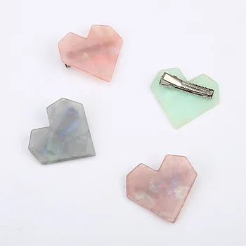 

New Fashion Heart Oval Shape Resin Hair Clips for Women Hairpins Shiny Heart Shell Hairgrip Fashion Hair Accessories Gift 2019