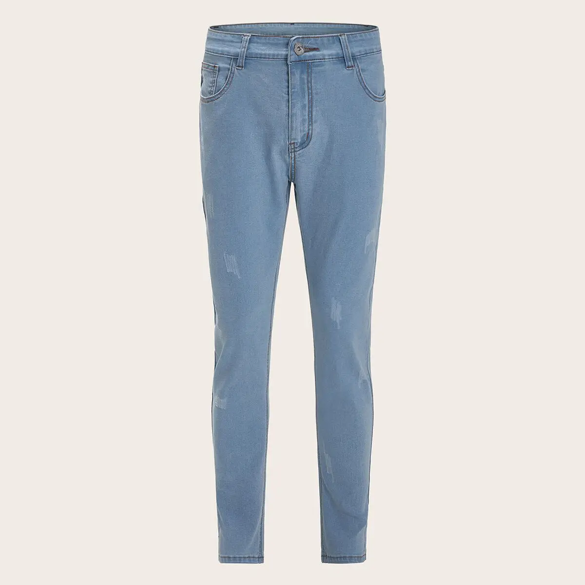 Новые мужские джинсы Mode Homme, тонкие повседневные мужские синие обтягивающие эластичные джинсы с царапинами на ногах размера плюс, мужские Брюки Moda Masculina