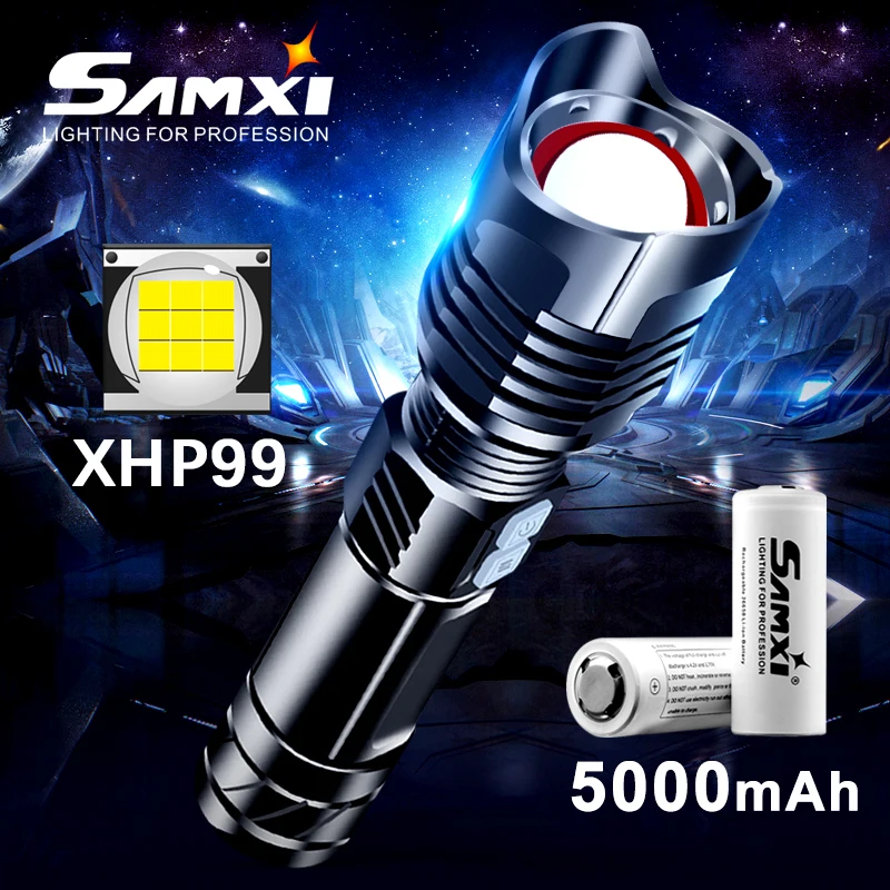 Светодиодный фонарик XHP99 с бусинами 5 режимов освещения фонарь высокой мощности
