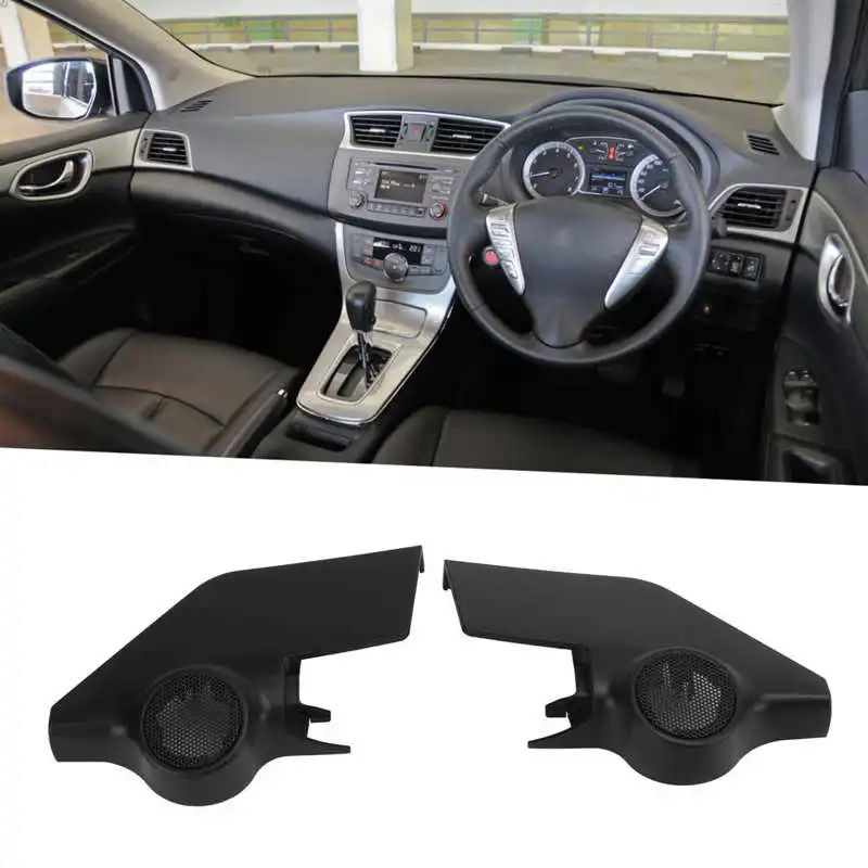 2pcs Door Tweeter Cover Black ABS 