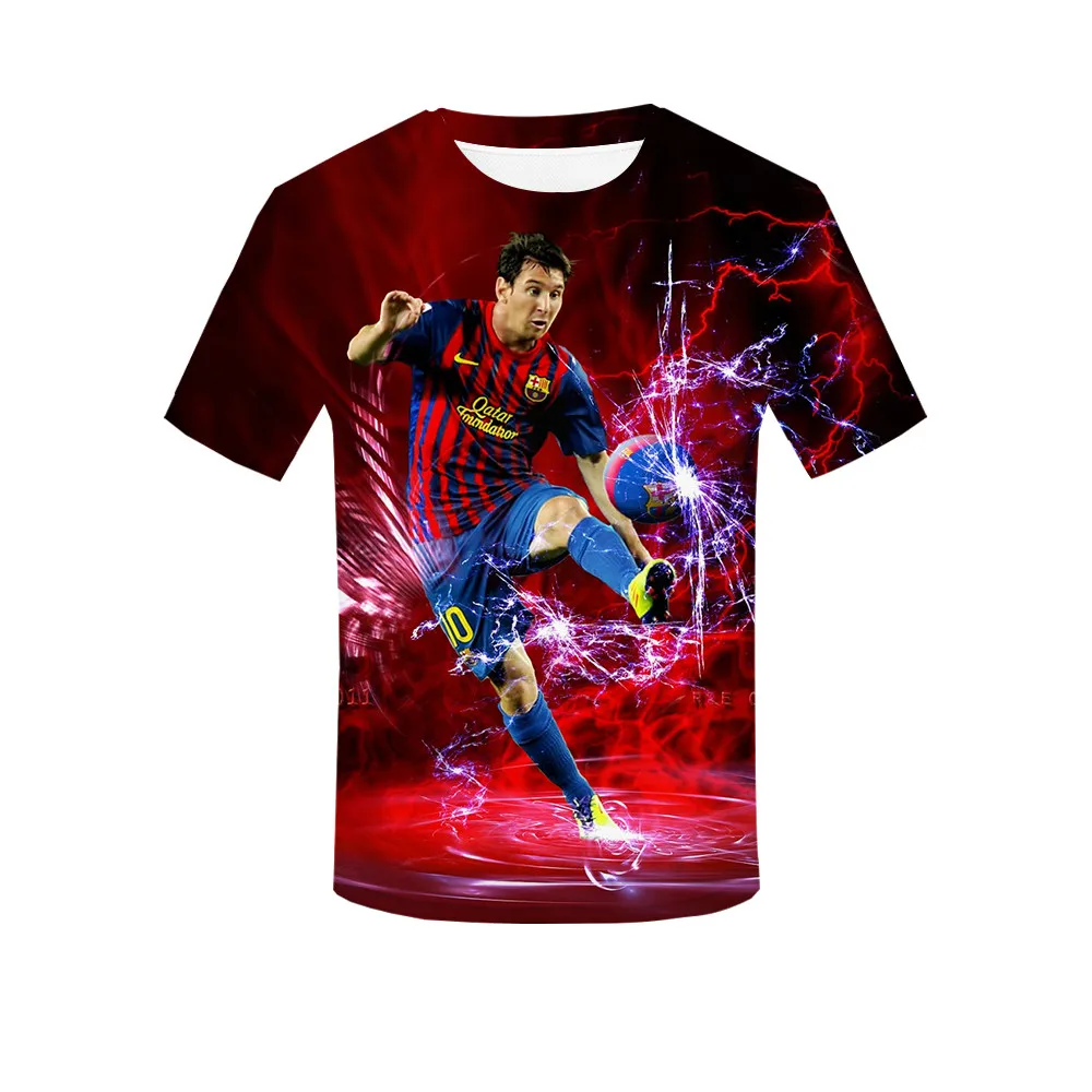 Футбольная Звезда Месси футболка Новинка лета 3D принт удобная полиэфирная