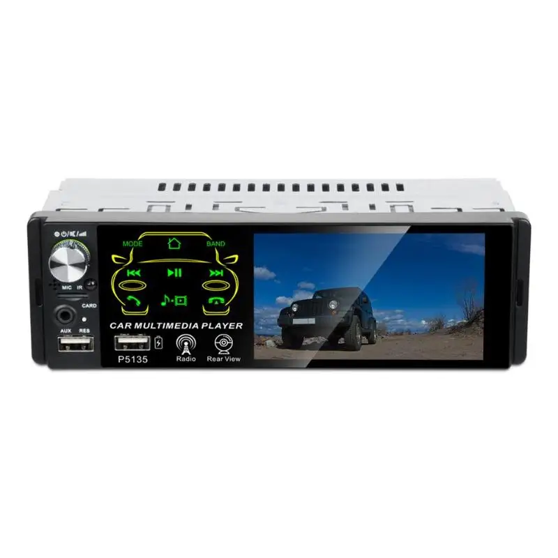 Durable FM Radio Classic Delicate Texture P5135 Bluetooth Car Stereo 4.1 inch USB AUX Radio Receiver In Dash Head Unit