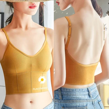 

New Street Top U-shaped Back Bra Tube Top Women Crop Top Daisy Pattern Sexy Lingerie Bra Sports Fashion bralette lingerie