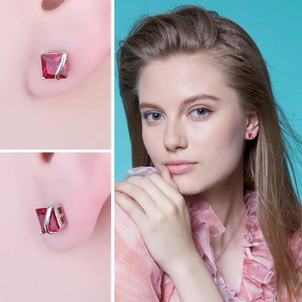Женские серьги гвоздики из стерлингового серебра 925 пробы JewelryPalace Square корейские