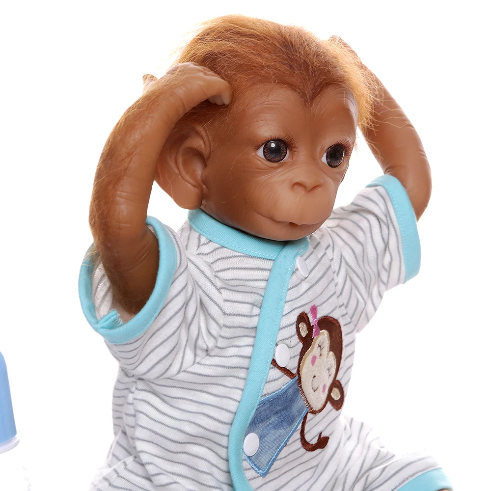 Compre NPK 14 Polegadas 47 cm Vinil Silicone Boneca Macaco Bebê Realista  Bebê Renascido