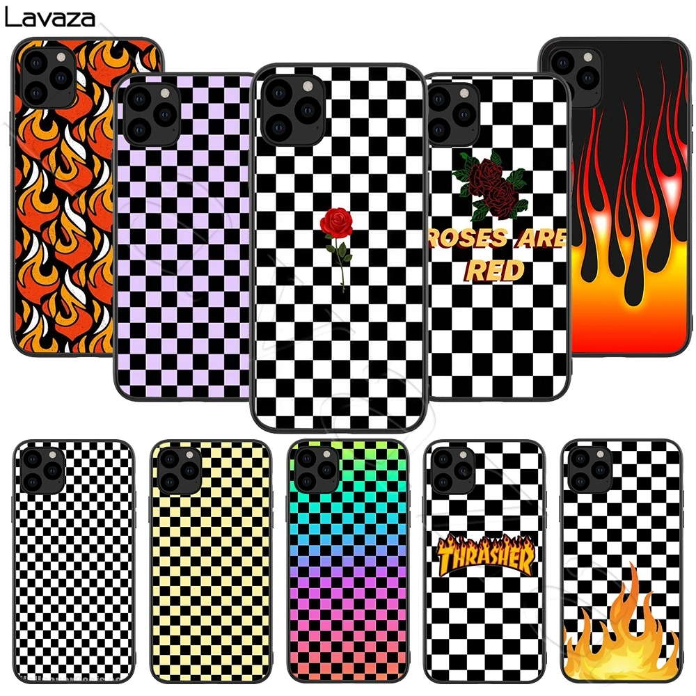 

Lavaza Checkerboard Checkered Silicone Soft Case for iPhone 11 Pro XS Max XR X 8 7 6 6S Plus 5 5S SE