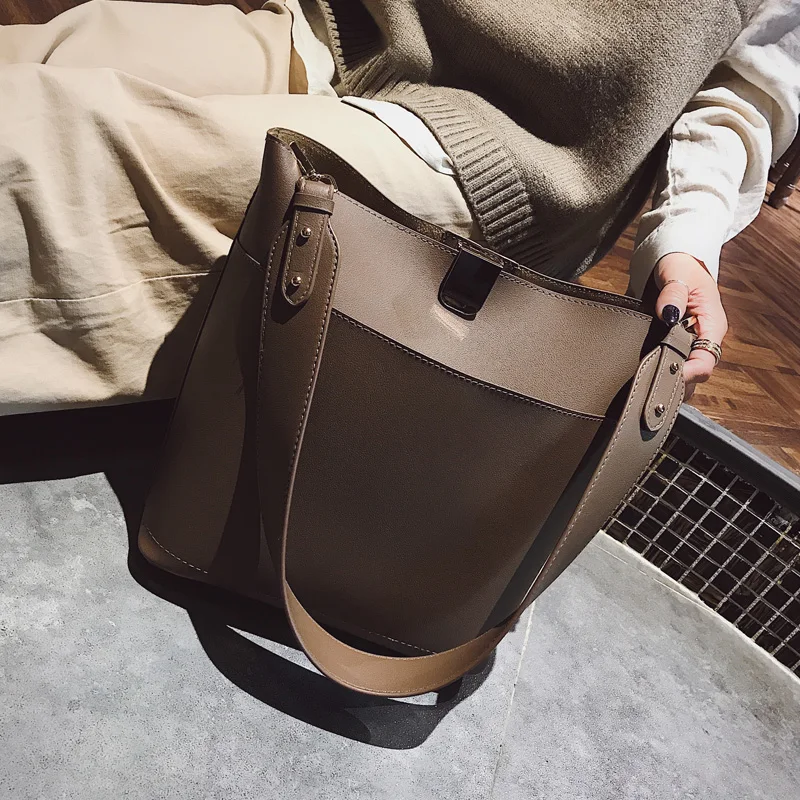 

Fashion Wide Strap Women Shoulder Bags Designer Handbags Luxury Leather Crossbody Bag Large Capacity Totes Big Composite Purses