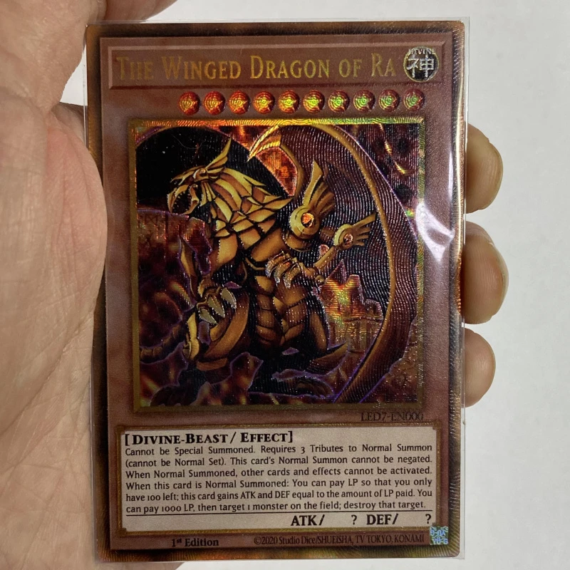 Yu Gi Oh Cr Led7 En000英語版の翼のあるドラゴンゴールデンテクスチャコレクションのフラッシュカード オリジナルではありません ゲーム コレクションカード Aliexpress