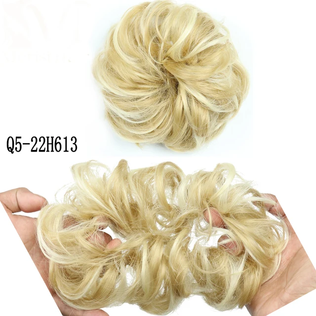 MERISIHAIRHair Extensions Wavy Curly Messy Hair Bun Extensions Donut Hair Chignons Hair Piece Wig Hairpiece headwear rings ring 22H613