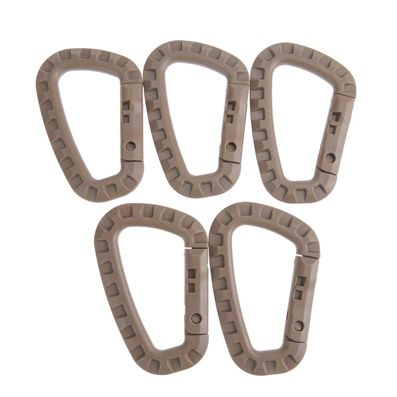 Climbing Carabiner 5Pcs Carabiner Plastic Key Chain Buckle D-Ring Hook Hanging Snap Clip Travel Kit Climbing Outdoor Camping Hiking Tool